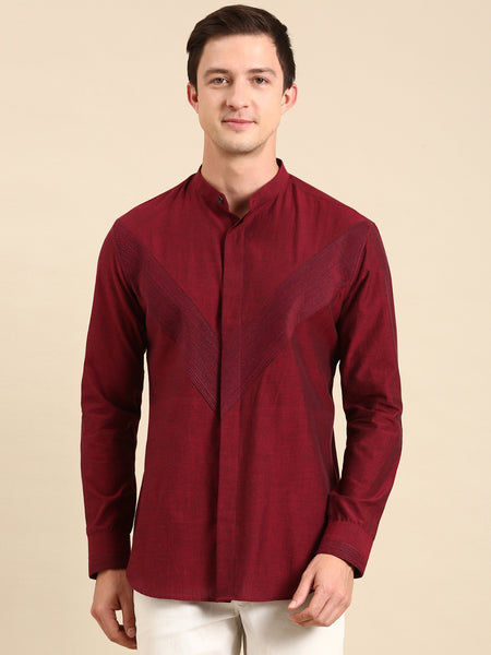 maroon cotton shirts for summer
