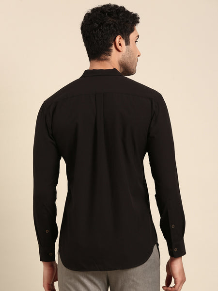 Black Cotton Summer Shirt - MM0882