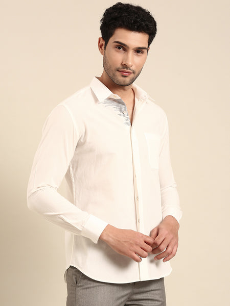 White Cotton Summer Shirt - MM0883