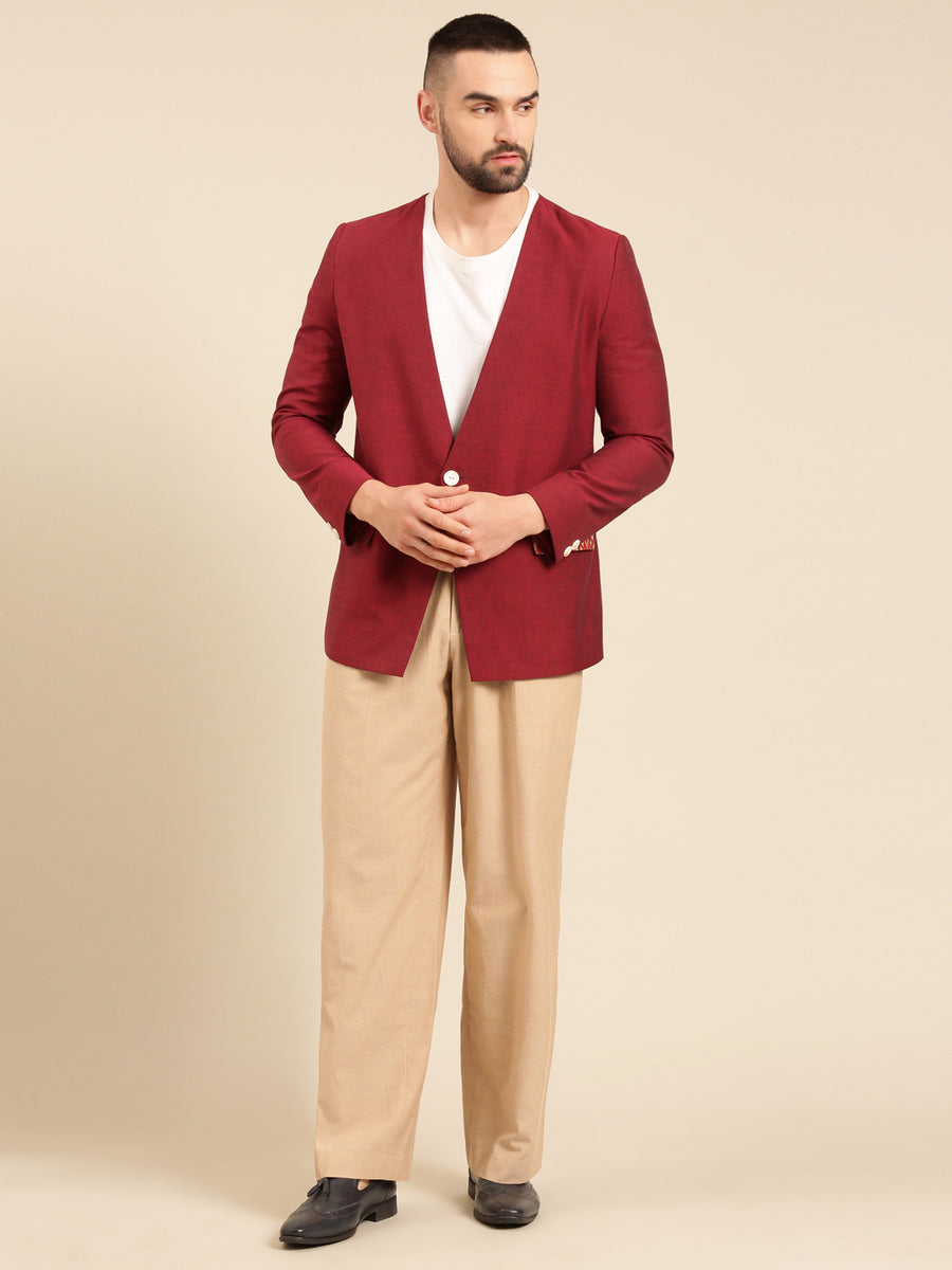 Blazer How To Accessorize A Red Jumpsuit Beige Pant Wine Blazer