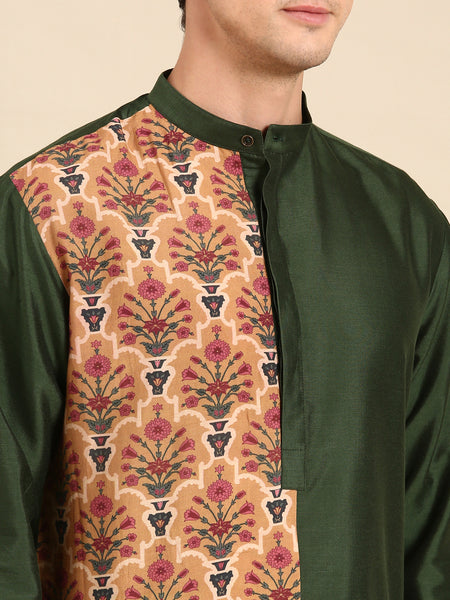 engagement dress for men - green designer kurta pajama
