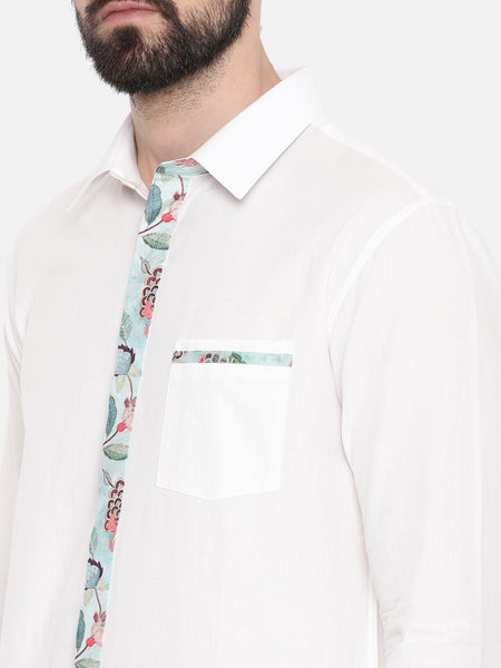 designer cotton shirts for men - white