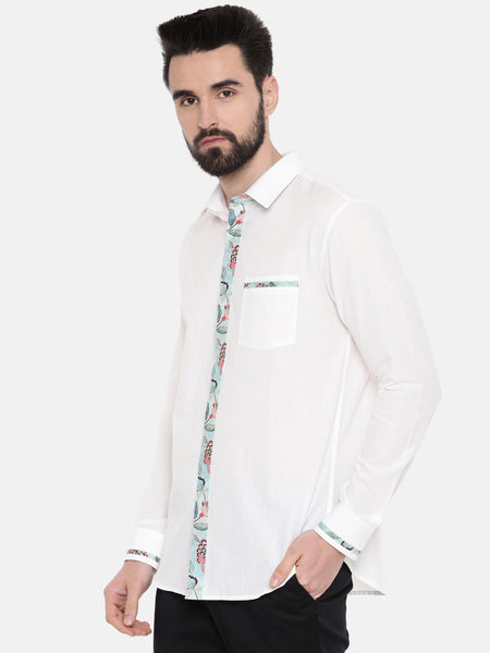 mens cotton shirts for summer - white