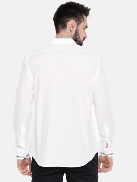 mens designer clothes - white cotton shirt