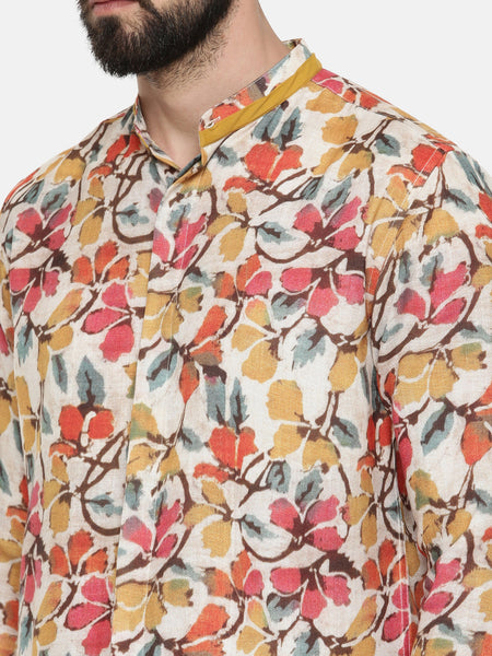 Designer shirts for men - floral print cotton