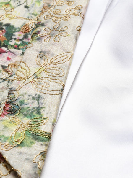 Printed Chanderi Blazer for Men - MMJ058