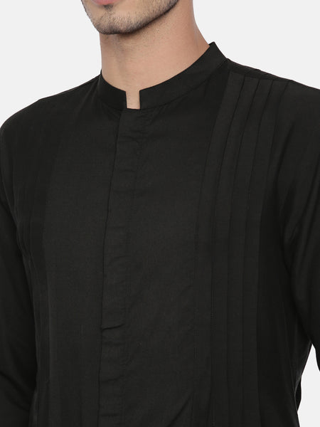 Party wear for men - Sleek and elegant black kurta