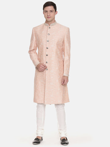 Pink Chanderi Embroidred Sherwani - MMSHR035