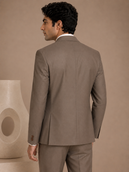 Camel Colour Italian Wool Blazer (Sandstone Baroque Kinetic) - MMJCUS004