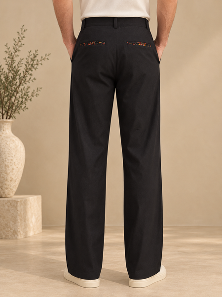 Black Malai Cotton Pant (The Black Truffle & Tapestry) - MMP0148