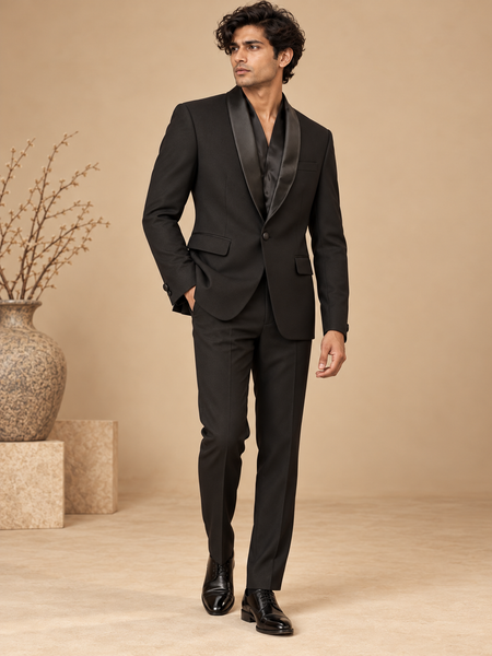 Black Super Wool Blazer (The Modern Charm) - MMJCUS009