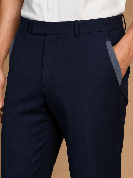 Navy Blue Linen Pants (Blue Caviar & Smoked Slate) - MMPCUS005