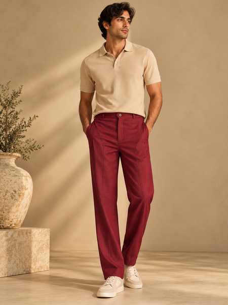 Maroon Malai Cotton Pant (The Deep Plum) - MMP0152