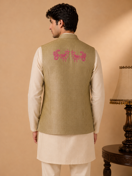 Muted Olive Gold Modi Jacket (The Olive Tapenade & Dragonfruit)