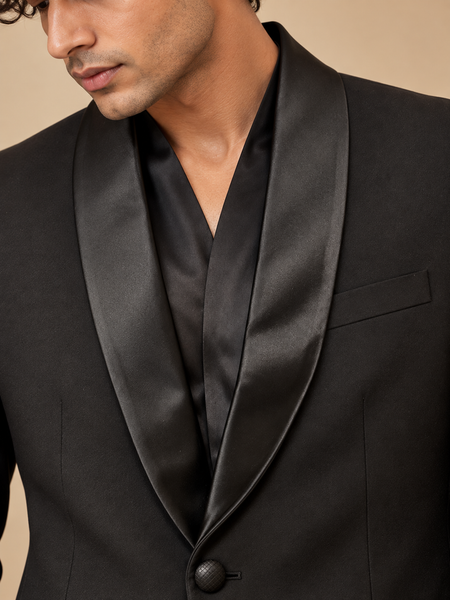 Black Super Wool Blazer (The Modern Charm) - MMJCUS009