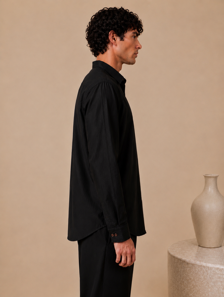 Black Malai Cotton Shirt (Charcoal Sovereign) - MM0925