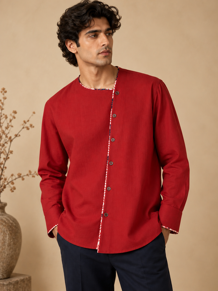 Red Malai Cotton Shirt (The Venetian Red) - MM0943
