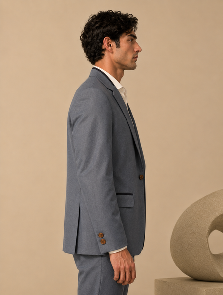Grey Linen Blazer (Smoked Earl Grey) - MMJCUS005