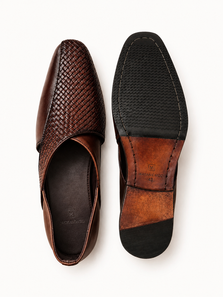 Tan Brown 100% Leather Shoes (Roasted Espresso & Smoked Chestnut) - MMFT027