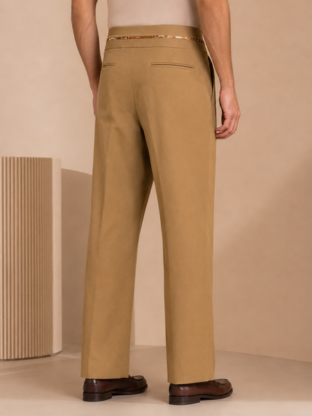 Beige Malai Cotton Pant (The Camel Cross-Over) - MMP0147