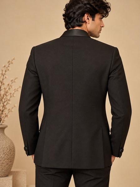 Black Super Wool Blazer (The Modern Charm) - MMJCUS009