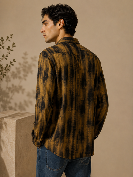 Brown & Black Muslin Printed Shirt (Smoked Honey & Peppercorn Sovereign) - MM0926