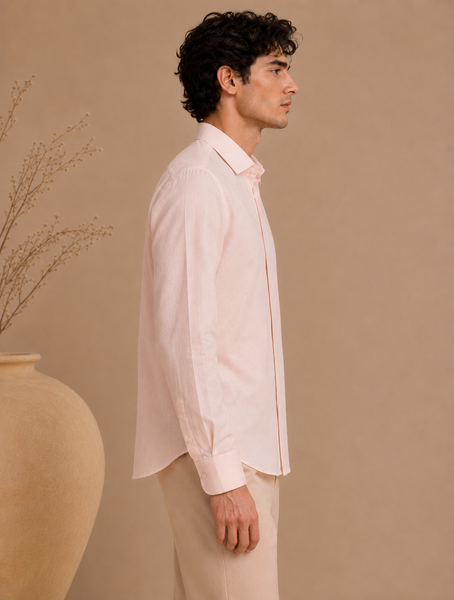 Baby Pink Bemberg Silk Shirt (Blush Quartz Flux) - MM0932