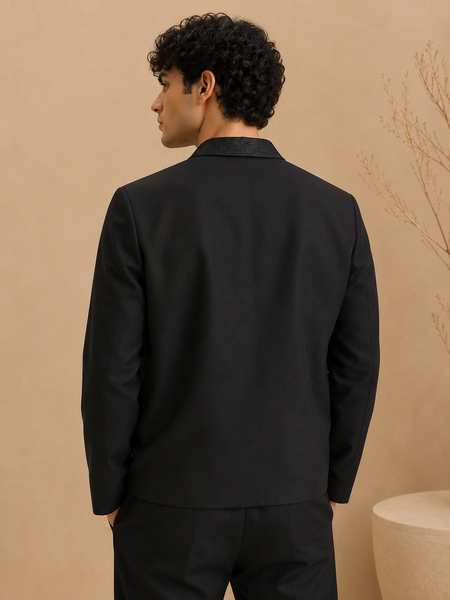 Black & Grey Bomber Jacket - Shadow Block