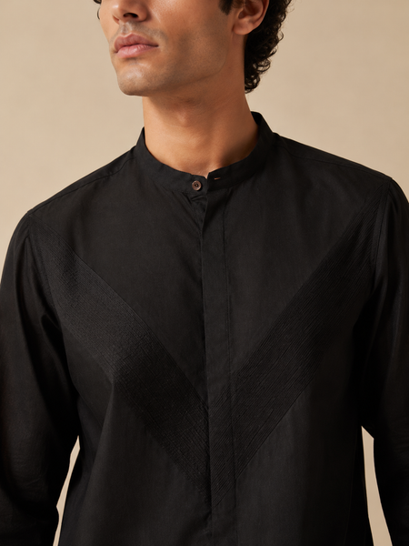 Black Malai Cotton Shirt (Charcoal Sovereign) - MM0925