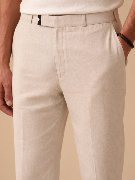 Baby Pink Linen Pants (Smoked Quartz & Sea-Salt Meridian) - MMPCUS006