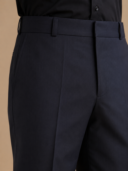 Midnight Blue Italian Wool Pant (Black Caviar & Smoked Sapphire) - MMPCUS001