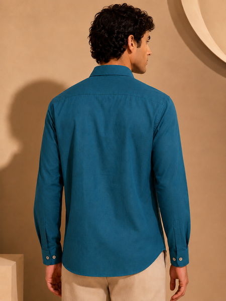 Blue & Grey Malai Cotton Shirt (Atlantic Sea Salt) - MM0929