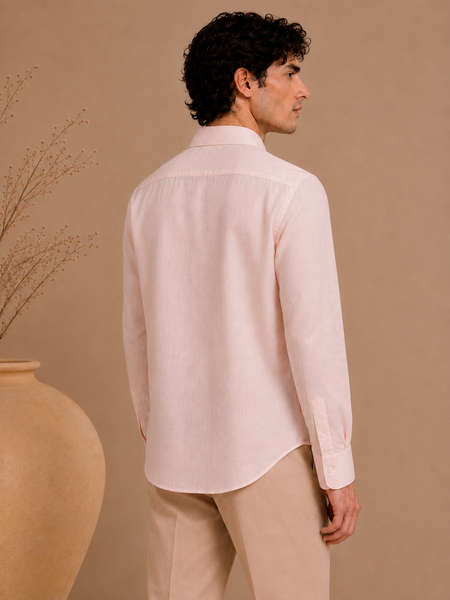 Baby Pink Bemberg Silk Shirt (Blush Quartz Flux) - MM0932