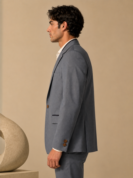 Grey Linen Blazer (Smoked Earl Grey) - MMJCUS005