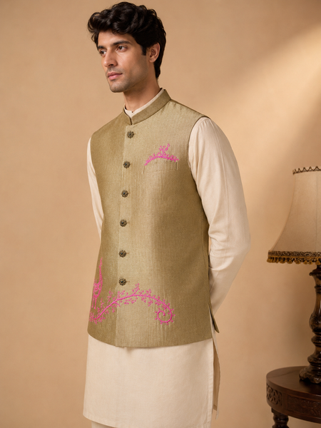Muted Olive Gold Modi Jacket (The Olive Tapenade & Dragonfruit)