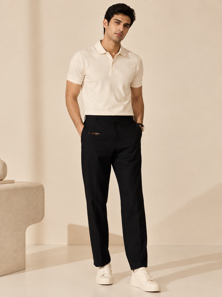 Black Malai Cotton Pant (The Black Truffle & Tapestry) - MMP0148