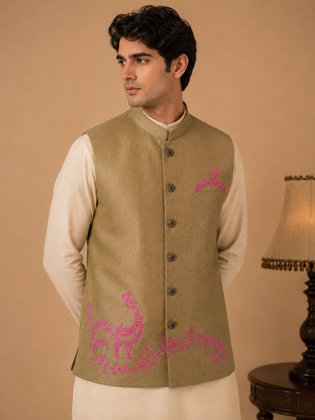 Muted Olive Gold Modi Jacket (The Olive Tapenade & Dragonfruit)