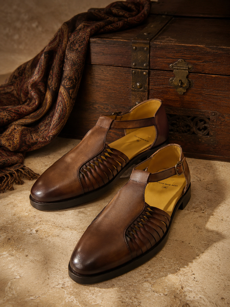 Tan Peshwari Sandals - MMFT013