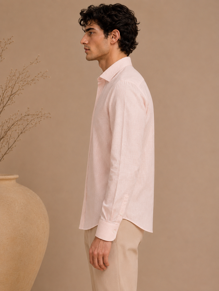 Baby Pink Bemberg Silk Shirt (Blush Quartz Flux) - MM0932