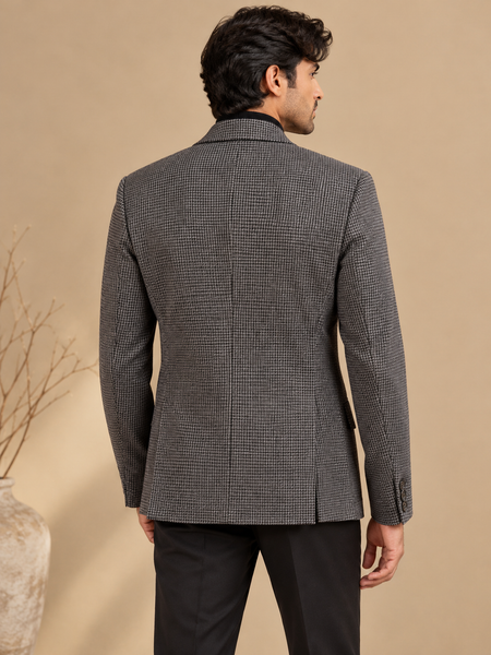 Grey & Black Sartorial Blazer (The Granite Houndstooth) - MMJCUS010