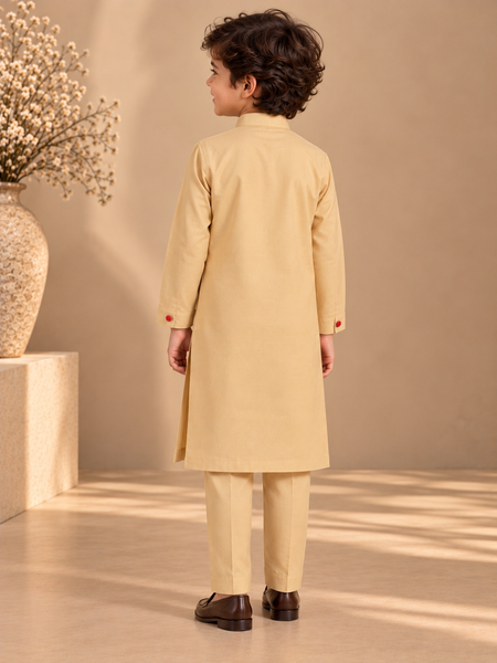 Beige Cotton/Silk Kurta Set (The Little Sandstone) - MMKWCUS010
