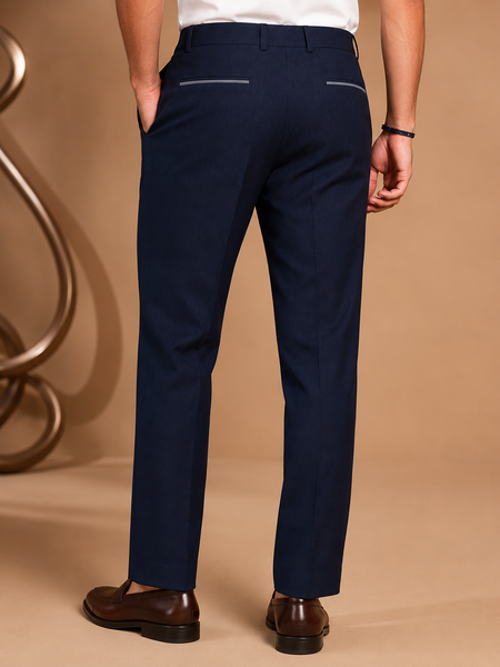 Navy Blue Linen Pants (Blue Caviar & Smoked Slate) - MMPCUS005