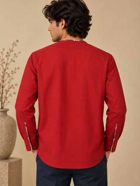 Red Malai Cotton Shirt (The Venetian Red) - MM0943
