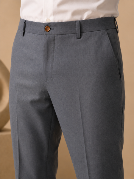 Stone Grey Linen Pants (Mineral Grey Linen Kinetic) - MMPCUS003