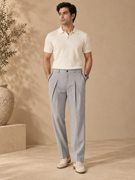 Silver Grey Malai Cotton Pant (The Earl Grey) - MMP0151