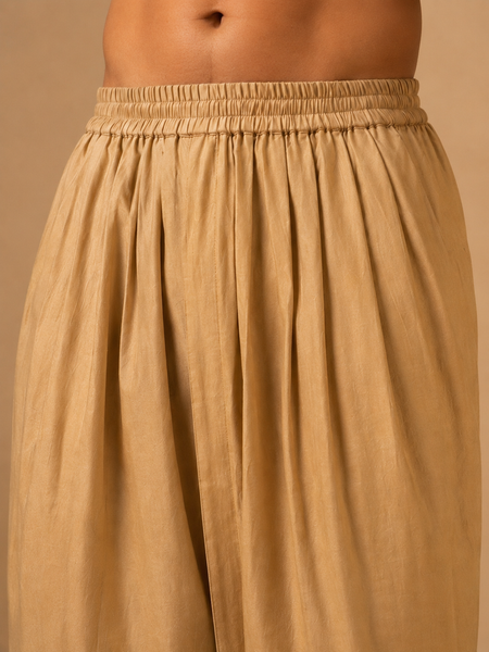 Gold Chanderi Dhoti Pant (Antique Gold) - MMDHOTI013