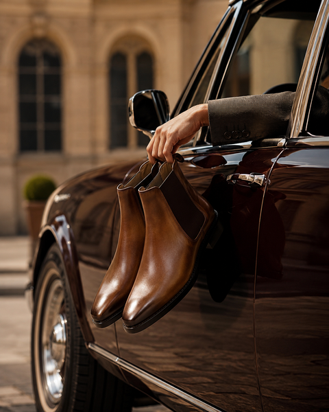 Tan Long Leather Boots - MMFT022
