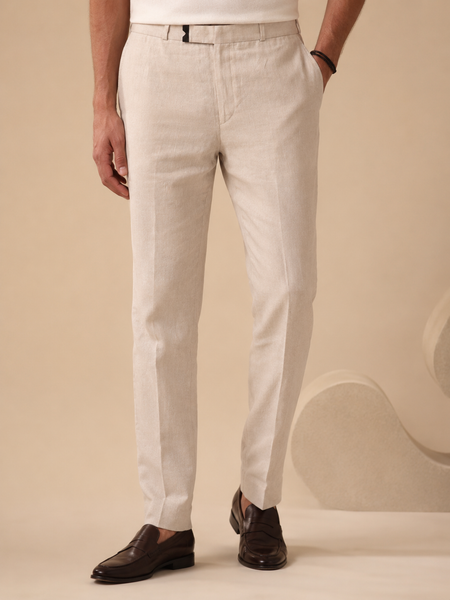 Baby Pink Linen Pants (Smoked Quartz & Sea-Salt Meridian) - MMPCUS006