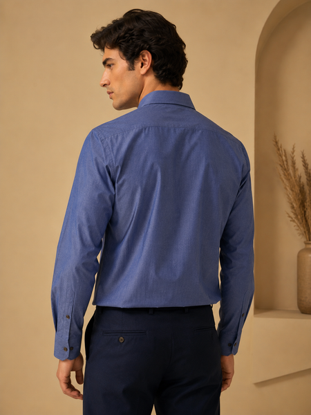 Denim Blue Malai Cotton Shirt (The Steel Blue) - MM0940