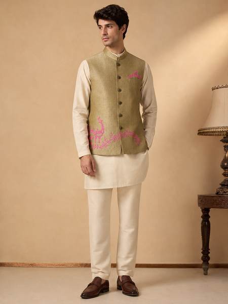 Muted Olive Gold Modi Jacket (The Olive Tapenade & Dragonfruit)